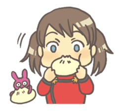 Girl & stuffed rabbit sticker #1182978