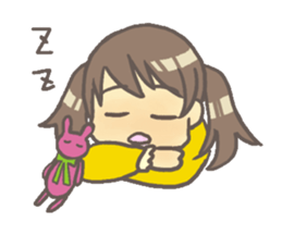 Girl & stuffed rabbit sticker #1182981