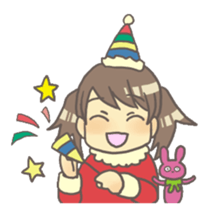 Girl & stuffed rabbit sticker #1182985