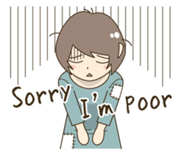 Powerful poor girl (English) sticker #1183258