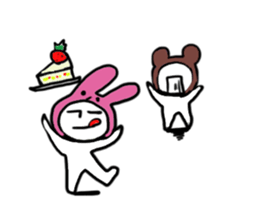 A rabbit and bear sticker #1183469