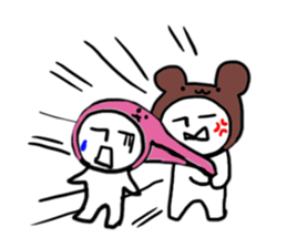 A rabbit and bear sticker #1183470