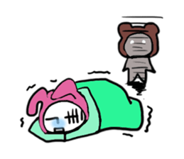 A rabbit and bear sticker #1183480