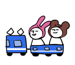 A rabbit and bear sticker #1183482