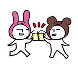 A rabbit and bear sticker #1183487