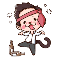 Saruhara middle management by hard. sticker #1186793