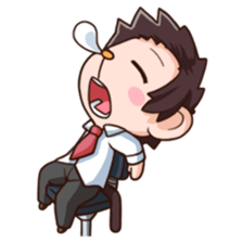 Saruhara middle management by hard. sticker #1186794