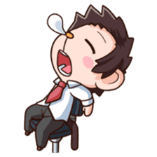 Saruhara middle management by hard. sticker #1186794