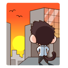 Saruhara middle management by hard. sticker #1186797