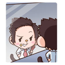 Saruhara middle management by hard. sticker #1186808