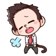 Saruhara middle management by hard. sticker #1186818