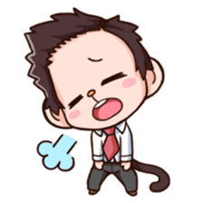 Saruhara middle management by hard. sticker #1186818