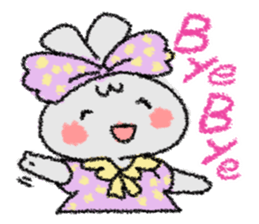 Ribbon rabbit sticker #1191107