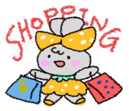 Ribbon rabbit sticker #1191108