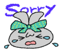 Ribbon rabbit sticker #1191109