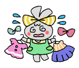 Ribbon rabbit sticker #1191110