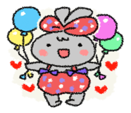 Ribbon rabbit sticker #1191111