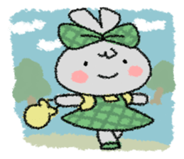 Ribbon rabbit sticker #1191113