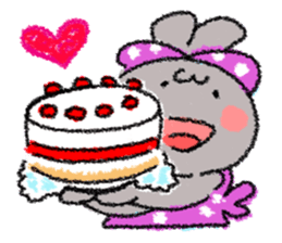 Ribbon rabbit sticker #1191115