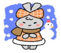 Ribbon rabbit sticker #1191116