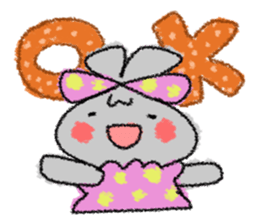 Ribbon rabbit sticker #1191117