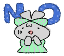 Ribbon rabbit sticker #1191118