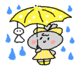 Ribbon rabbit sticker #1191119