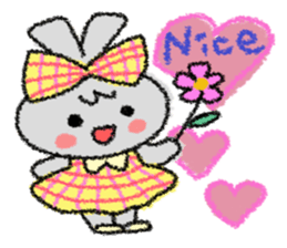 Ribbon rabbit sticker #1191120