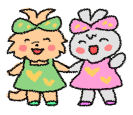 Ribbon rabbit sticker #1191121