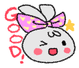 Ribbon rabbit sticker #1191124