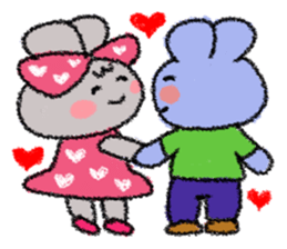 Ribbon rabbit sticker #1191127