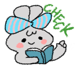 Ribbon rabbit sticker #1191129