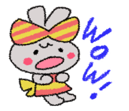 Ribbon rabbit sticker #1191132