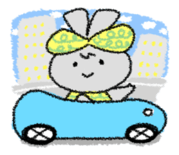 Ribbon rabbit sticker #1191136