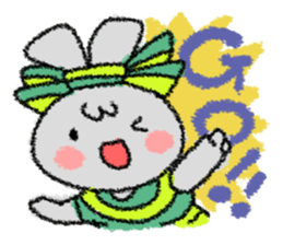 Ribbon rabbit sticker #1191138