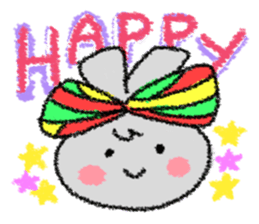 Ribbon rabbit sticker #1191140