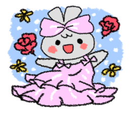 Ribbon rabbit sticker #1191141