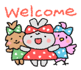 Ribbon rabbit sticker #1191142