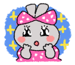 Ribbon rabbit sticker #1191143