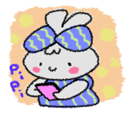 Ribbon rabbit sticker #1191144