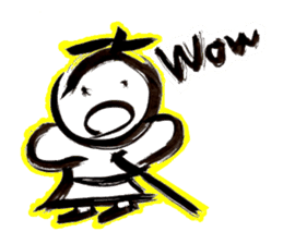 Samurai that emits an aura from his back sticker #1193588