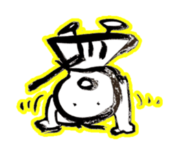 Samurai that emits an aura from his back sticker #1193601