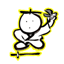 Samurai that emits an aura from his back sticker #1193613