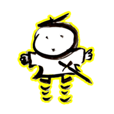 Samurai that emits an aura from his back sticker #1193619