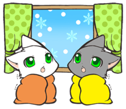 Twin kittens Zucku&Pocke sticker #1194814