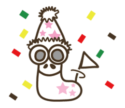 A green caterpillar & geometric patterns sticker #1196195