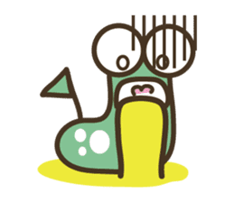 A green caterpillar & geometric patterns sticker #1196204