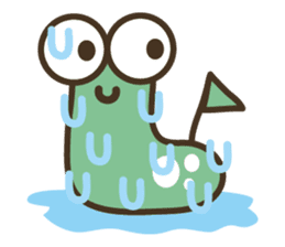 A green caterpillar & geometric patterns sticker #1196210