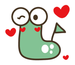 A green caterpillar & geometric patterns sticker #1196218