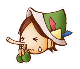 Hey grandpa and girl long nose sticker #1198431